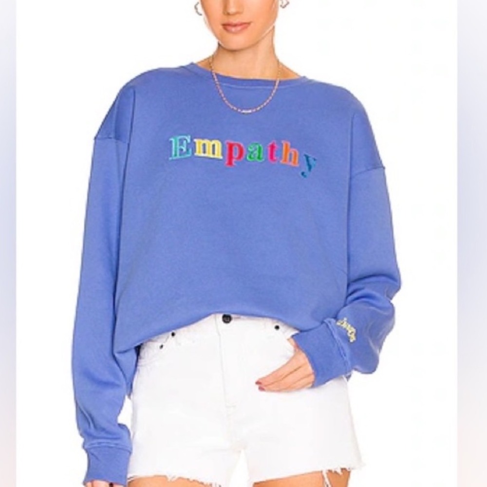 The Mayfair Group Empathy Always blue crewneck sweatshirt One Size Oversized